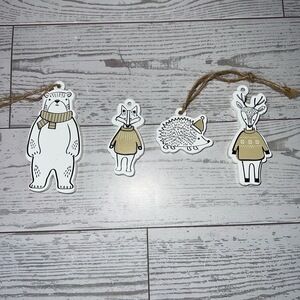 Woodland Animals Decorative Tags Multicolor Animal Design Christmas Holiday Cozy